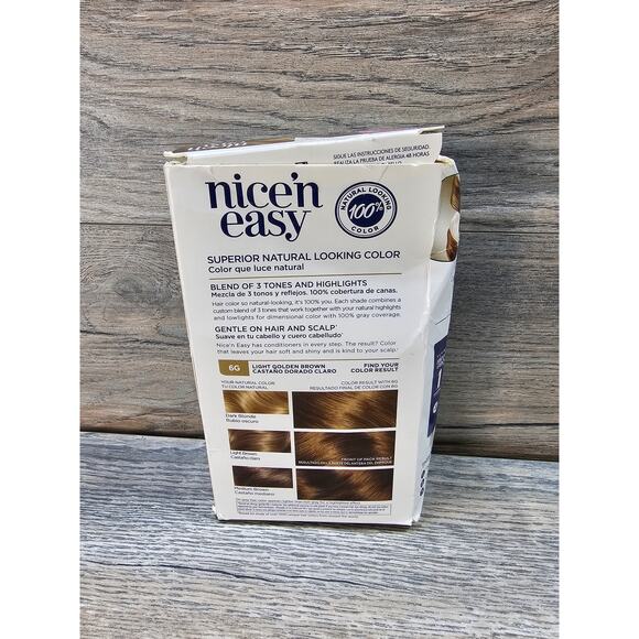 Clairol Nice'n Easy Permanent Hair Color, 6G Light Golden Brown - Picture 3 of 4